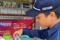 Bea Cukai Menegah Ribuan Batang Rokok Ilegal dalam operasi pasar di Tanjungbatu. (FOTO: Dokumen Bea Cukai