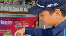 Bea Cukai Menegah Ribuan Batang Rokok Ilegal dalam operasi pasar di Tanjungbatu. (FOTO: Dokumen Bea Cukai
