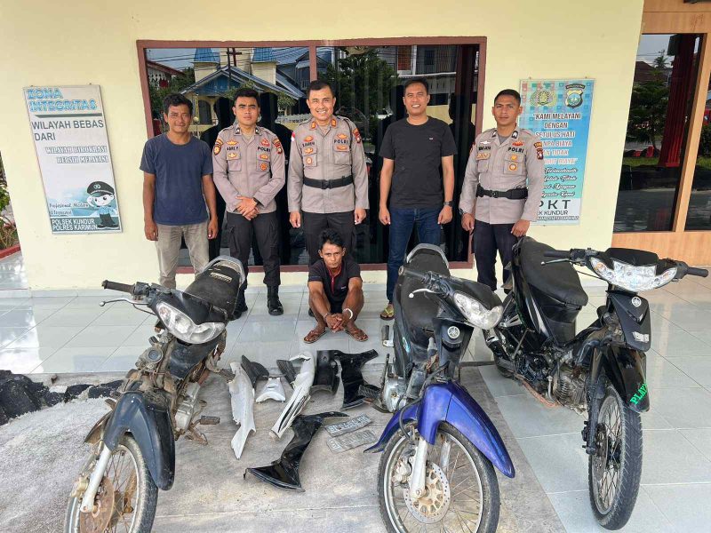 Polisi menangkap Oknum RT di Kundur Berinisial BJ (35) atas dugaan Tindak Curammor. (Foto: Dokumen Polisi)