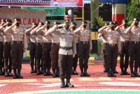 Personil Polres Karimun dalam sebuah apel beberapa waktu lalu. (Foto: Istimewa)