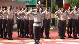 Personil Polres Karimun dalam sebuah apel beberapa waktu lalu. (Foto: Istimewa)