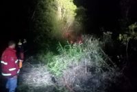 Petugas memadamkan api di lahan belakang Gedung D Komplek Perkantoran Pemkab Karimun. (Foto: Istimewa)