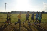 Prajurit Kodim 0317/Tbk ikuti Kesemaptaan Jasmani Periodik I tahun 2023 di Stadion Badang Perkasa, Rabu (3/5/2023). (Foto: Kepriheadline.id)