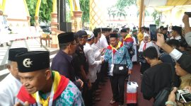 Sebanyak 145 Jemaah calon haji dilepas keberangkatannya, Selasa (23/5/2023). (Foto: Istimewa)
