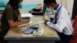 Hadi Syahputra saat mengikuti rangkaian test yang diberikan oleh team Beasiswa PT Timah