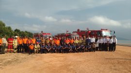 Pegawai di Lingkungan Kerja Pemkab Karimun Dilatih Cara Penanganan Kebakaran. Foto: Istimewa
