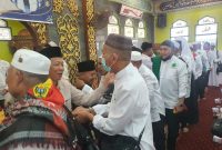 Penyambutan jemaah haji Kabupaten Karimun di Masjid Baitul Karimun. Foto: Istimewa