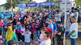 Ribuan warga padati kegiatan Pekan Sehat HUT ke-47 PT Timah di Pulau Kundur. 