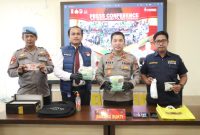 Kapolres Karimun AKBP Ryky Widya Muharam Pimpin Press Conference pengungkapan kasus narkotika di Karimun. Foto: Istimewa
