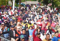 Ribuan masyarakat antusias ikuti Pekan Sehat HUT ke-47 PT Timah di gelar di lapangan Wisma PT Timah, Desa Perayun, Kecamatan Kundur Utara, Minggu (27/8/2023). Foto: Humas PT Timah Tbk