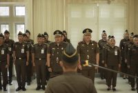 Kegiatan serah terima jabatan Kacabjari Moro dari Haryo Nugroho kepada Rikhy Khadafy. Foto: istimewa