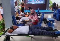 Kegiatan donor darah dalam rangka HUT ke-78 TNI di Lanal Tbk. Foto: istimewa