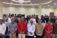Foto bersama seluruh peserta Sosialisasi Pendidikan Politik jelang Pemilu 2024 oleh Kesbangpol Karimun. Foto: Istimewa