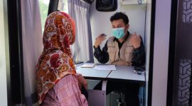 Warga antusias ikut pemeriksaan kesehatan gratis dilaksanakan PT Timah Tbk. Foto: Humas Timah