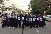 Aksi bela Palestina digelar di Kabupaten Karimun dan diikuti ratusan massa dari berbagai kalangan. Foto: KepriHeadline.id