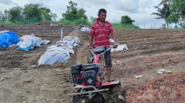 Berkat Bantuan Hand Traktor dari PT Timah Tbk, Hasil Kelompok Tani Bukit Naga Semakin Meningkat. Foto: Humas PT Timah.