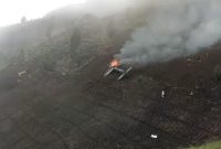 Tangkapan layar video pesawat TNI AU jatuh di Pasuruan. Foto: ist