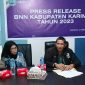 Kepala BNNK Karimun Eryan Noviandi merilis capaian kinerja tahun 2023. Foto: KepriHeadline.id 