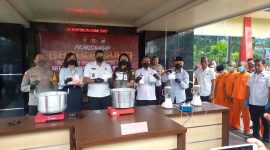 Kapolres Karimun AKBP Fadli Agus bersama Jajaran Instansi Vertikal Kabupaten Karimun memusnahkan barang bukti narkotika. Foto: Rc/KepriHeadline.id.
