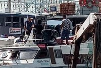 Penampakan aktivitas Ship to Ship kapal pengangkut barang logistik di kawasan Pantai Pak Imam, Meral. Foto: Ist/Keprheadline.id