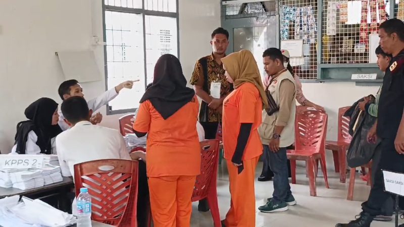 Suasana Pemungutan Suara di Rutan Kelas II B Tanjungbalai Karimun. Foto: Rc/KepriHeadline.id