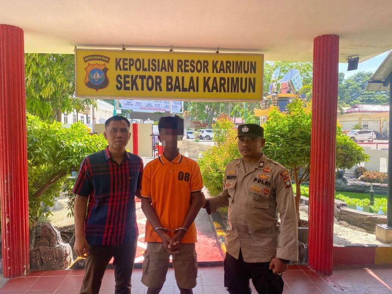 MDA, Pemuda 21 Tahun diringkus aparat kepolisian usai mencuri sepeda motor milik warga di Teluk Air. (FOTO: Dokumen Polisi/KepriHeadline.id)