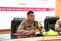 Dirlantas Polda Kepri Kombes Pol Tri Yulianto Pimpin Anev Mingguan Operasi Ketupat 2024. (FOTO: Humas Polda/KepriHeadline.id)