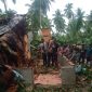 Kepolisian dibantu masyarakat mengevakuasi puing-puing pohon pasca kejadian pohon tumbang. (FOTO: Dokumen Polisi/KepriHeadline.id)