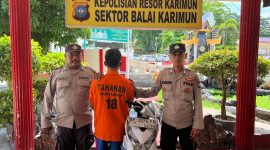 Pelaku K berhasil diamankan Jajaran Polsek Balai Karimun. (Foto: Dokumen Polisi)