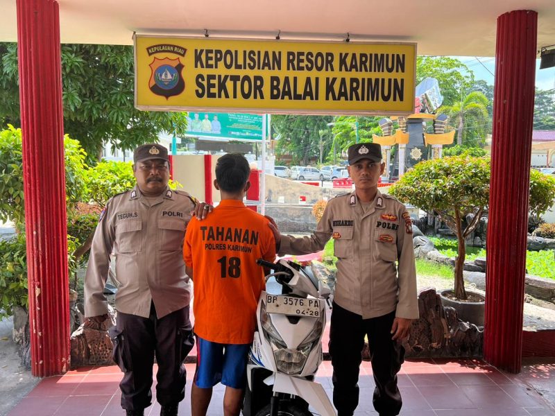 Pelaku K berhasil diamankan Jajaran Polsek Balai Karimun. (Foto: Dokumen Polisi)