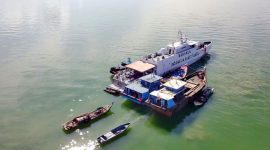 Bakamla RI amankan 3 Kapal diduga melakukan penambangan pasir laut di wilayah Pulau Babi, Kabupaten Karimun. (Foto: Bakamla/KepriHeadline.id)