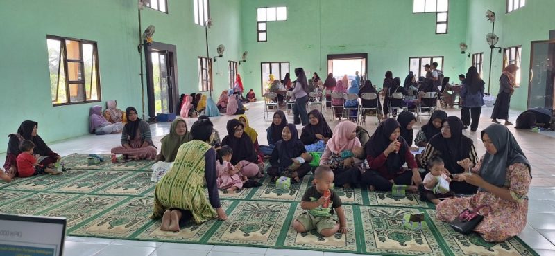 PT Timah Gandeng AMSI berikan edukasi penanganan stunting kepada ibu menyusui, ibu hamil di Desa Paku, Bangka Selatan. (Foto: Dokumen Humas PT Timah)