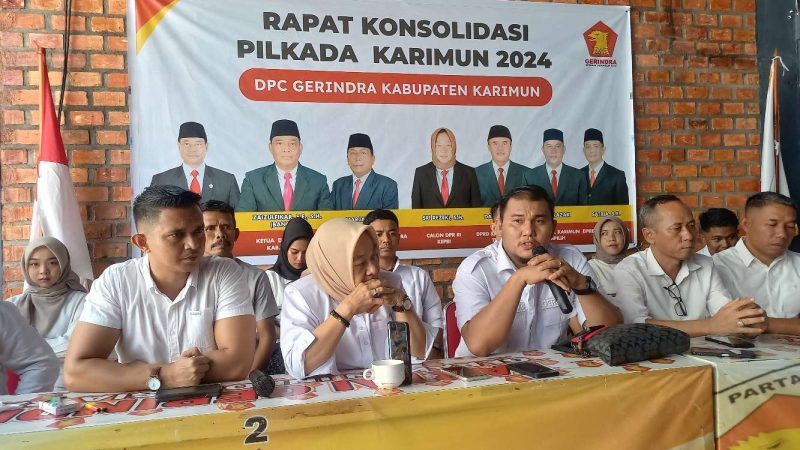 Ketua Bapillu Gerindra Karimun menyampaikan Sikap Gerindra soal isu koalisi PKB dan PKS. (Foto: ricky/kepriheadline.id)