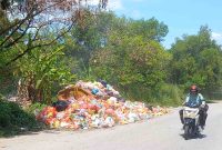 Kondisi salah satu bak sampah di wilayah Karimun yang tak kunjung terangkut oleh DLH Karimun. (Foto: ricky/kepriheadline.id)