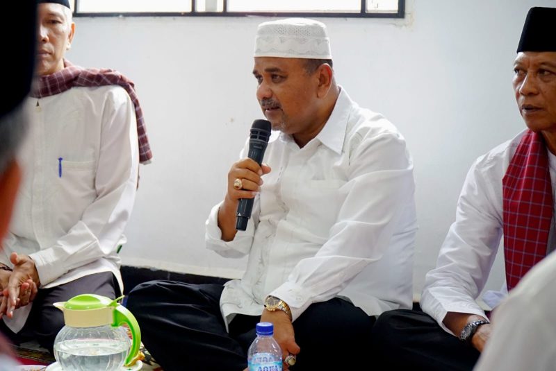 Aunur Rafiq ketika menghadiri peresmian gedung PKKS di Telaga Riau, Kelurahan Sungai Lakam Timur, Minggu 4 Agustus 2024. (Foto: Istimewa)