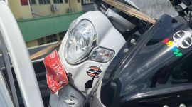 Kondisi dua unit sepeda motor korban kecelakaan di Jalan Pertamabangan Kecamatan Karimun. (Foto: dokumen polisi)