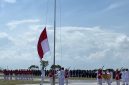 Pengibaran bendera merah putih di Coastal Area disaat Upacara Peringatan HUT ke-79 Kemerdekaan RI. ( Foto: Istimewa)