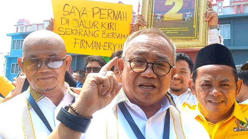 Pasangan Calon Bupati dan Wakil Bupati Karimun Muhammad Firmansyah- Ery Suandi ditemui usai pencabutan nomor urut. Foto: ricky/kepriheadline.id