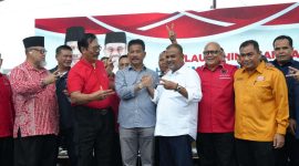 Launching kampanye pasangan Muhammad Rudi- Aunur Rafiq di Posko Pemenangan, Sei Panas, Batam. Foto: Istimewa