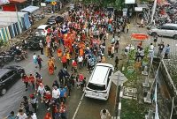 Pantauan kegiatan jalan santai HMR Beraura di Kelurahan Sei Lakam Barat. (Foto: Istimewa)
