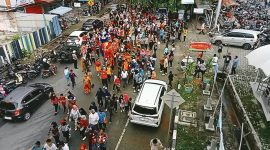 Pantauan kegiatan jalan santai HMR Beraura di Kelurahan Sei Lakam Barat. (Foto: Istimewa)