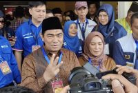 Pasangan Calon Bupati dan Wakil Bupati Karimun Nomor Urut 3 Bakti Lubis dan Raja Bakhtiar dijumpai usai penetapan nomor urut. Foto: ricky/kepriheadline.id