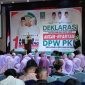 Cawagub Nomor Urut 1 Ansar Ahmad memberikan sambutan dalam Deklarasi Dukungan oleh Kader DPW PKB di Hotel Aston Karimun. Foto: istimewa