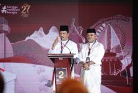 Paslon Cagub-Cawagup Kepri Nomor Urut 2 Muhammad Rudi-Aunur Rafiq tampil menyakinkan dalam Debat Pilkada Kepri 2024 di Batam. Foto: istimewa