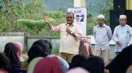 Aunur Rafiq melaksanakan kampanye di Guntung Punak, Kecamatan Meral Barat. Foto: istimewa