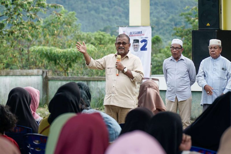 Aunur Rafiq melaksanakan kampanye di Guntung Punak, Kecamatan Meral Barat. Foto: istimewa
