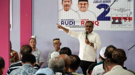 Cawagub Kepri Aunur Rafiq melaksanakan silahturahmi bersama Purnawirawan Polri dan Kelaurga Besar Polri di Karimun. Foto: Rian/Istimewa