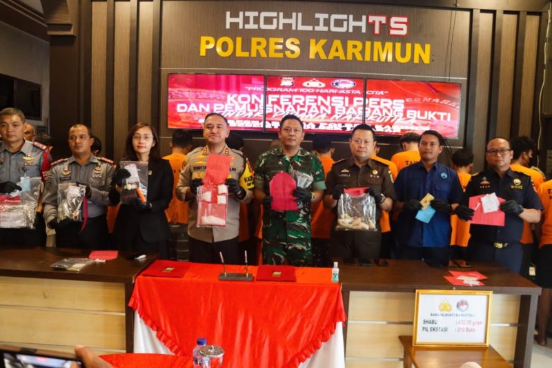 Polres Karimun mengungkap 9 kasus narkotika selama 2 pekan terakhir. Foto: istimewa