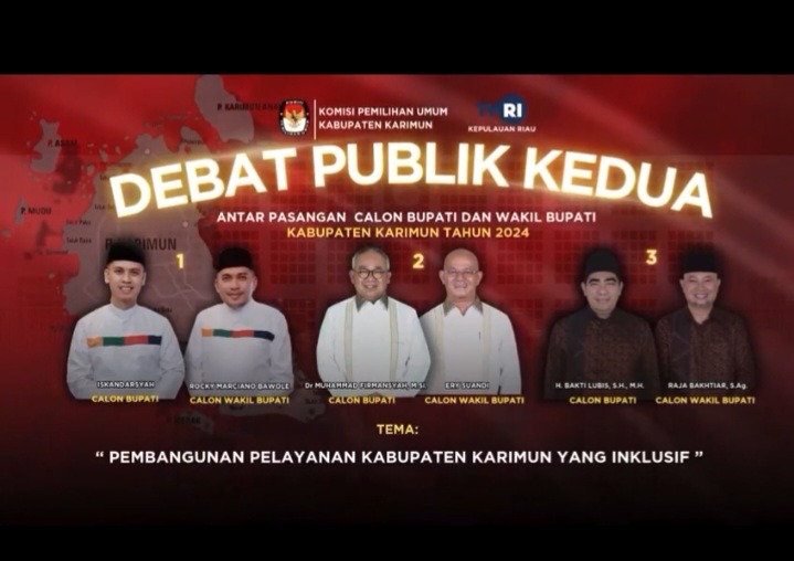 Pamflet Debat Publik Pilkada Karimun 2024.