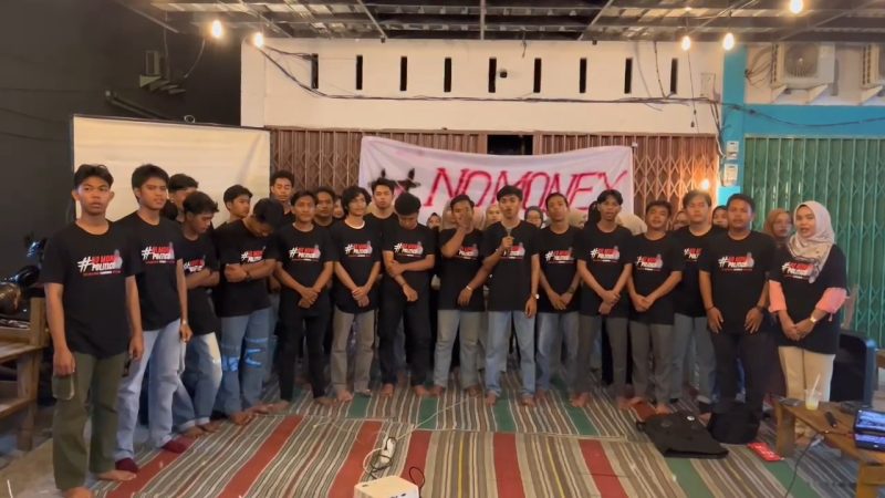 Aliansi Mahasiswa Karimun Serukan Gerakan Anti Politik Uang Jelang Pilkada. Foto: Istimewa